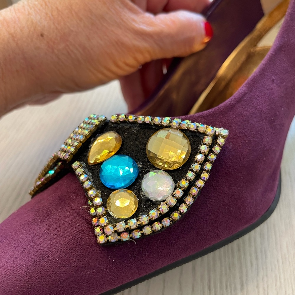 Platinum by Jade Beaded Heels Sz 7.5W - Picture 3 of 7